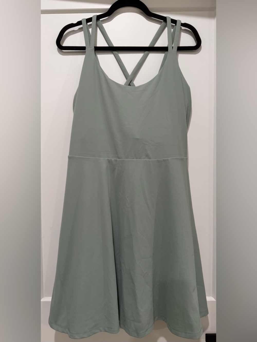 YITTY Sage Green Strappy Skater Dress